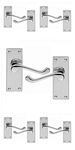 Golden Grace 5 Pairs of Victorian Scroll Premium Polished Chrome Lever Latch Door Handles 120mm x 40mm