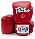 Fairtex BGV1 Muay Thai Boxing Training Sparring Gloves for Men, Women, Kids | MMA Gloves for Martial Arts| Premium Quality, Light Weight & Shock Absorbent 14 oz Boxing Gloves -Red