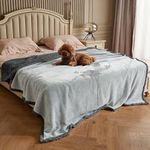 Pawsse Waterproof Dog Blanket for Bed,Pee Proof Pet Blankets for Couch Sofa Cover,Reversible Furniture Protector Sherpa Cushion Mat for Small Medium Large Dogs Puppy Cat,King Size