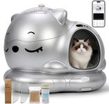 Automatic Cat Litter Box, Semi-Open Large Capacity with Triple Odor Removal System, App Control and Health Monitor, Safety Sensor, Cute Self Cleaning Litter Box for Multiple Cats