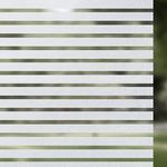 Qualsen Window Films for Privacy Frosted Stripe Window Film Blinds for Windows Privacy Window Glass Films for Meeting Room Home Office Window Tint Window Frosting Film 35.4 x 78.7 inch(90x200cm)