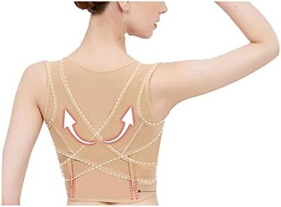 Shoulder Brace Posture Support Bra, for Women Bra Push Up Back Support Vest,Beige-XL