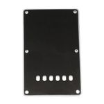 Musiclily 6 Hole ST Back Plate Tremolo Cavity Cover for China Squier Electric Guitar, 3Ply Black