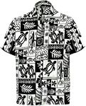 LA LEELA Men's Hawaiian Shirts Shor