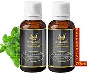 ORGANIC NILGIRIS - Live with Radiant Heath Nilgiris Pure Natural Peppermint Essential Oil: Undiluted Therapeutic Aroma For Revitalizing Moments, Diffuser Use, Skin Care, And Hair Fall Support-70Ml