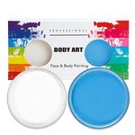 MooMoo Baby 30g+30g Professional Face Paint Body Paint Water Based Face painting Kit for Kids and Adults Single Color Halloween Christmas Makeup White+Blue