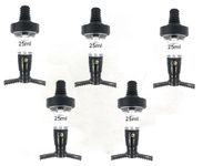 Pack of 5 Universal Solo Bar Optic Measures for Spirits - CE Stamped Measure - British Made - Ideal for Home and Commercial Bars (25ml Black, 5)