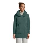 Lands' End Women's Quilted Stretch Down Wrap Coat, Deep Woodland Green, Large