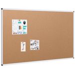 VIZ-PRO Cork Notice Board, 72 X 40 Inches, Silver Aluminium Frame