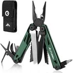 FLISSA Multitool, 15-in-1 Multi Tool Pocket Knife with Sheath, Stainless Steel EDC Multitool Pliers for Men, All-in-One Tools for Camping, Fishing, Survival