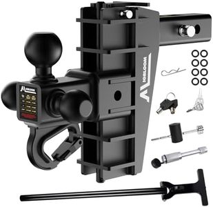 Adjustable Trailer Hitch, Tri-Ball (1-7/8" x 2" x 2-5/16") Drop Hitch, Fits 2-Inch Receiver, 6 Inch Drop Hitch, 15000 LBS GTW with Anti-Theft Hitch 2 Locks, Tow Hitch for Heavy Duty Truck, Black