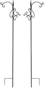 BestNest Two Pack of Panacea 89136 Shepherd Hooks with Teardrop Finial