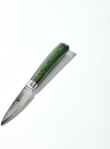 HexClad Paring Knife, 3.5-Inch Japanese Damascus Stainless Steel Blade, Pakkawood Handle