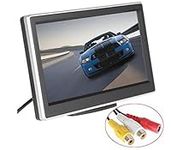 BW 5 Inch HD TFT LCD Car Monitor with Two Video Input, High -resolution 800*480 Car Rearview Reversing Parking Monitor and Full Color LCD Backlight Display for Car Rear View Cameras/Car DVD/VCD/GPS/other Video Equipment