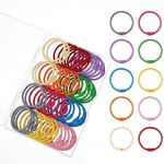 Antner 50PCS Metallic Loose Leaf Binder Rings 1 1/5 Inch Colorful Book Rings, Metal Steel Paper Rings Keychain Key Rings Index Cards Notebook Rings for School Office, 10 Colors