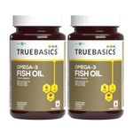 TrueBasics Omega 3 Fish Oil (120 Capsules) | Triple Strength with 1150mg Omega, 525mg EPA & 375mg DHA | For Healthy Heart, Eyes & Joints