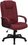 Flash Furniture Jessica High Back Burgundy Fabric Executive Swivel Office Chair with Arms