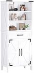 YITAHOME Tall Storage Cabinet Bathroom Cabinet, Storage Cabinet with Doors and Shelves for Bathroom, White Storage Cabinet Floor Cabinet for Laundry Room Living Room