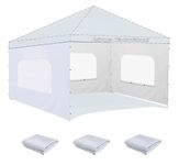 Jorohiker Sidewall with Window for 10x10 Pop Up Canopy,3 Pack Sunwalls fit 10' Outdoor Canopies with Straight Leg (10 x 10, Silver-Coated White)