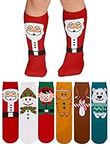 LA Active Knee High Christmas Socks - 6 Pairs - Baby Toddler Non Slip/Skid Cotton (Holiday Friends, 12-36 Months)