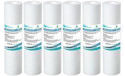 6X AquaHouse 10" Sediment Water Filter Cartridge for Reverse Osmosis, Water fed Pole & Partictle Filtration, fits Standard 10" Filter housings - 5 Micron