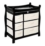 Badger Basket Baby Changing Table with Six Baskets, Black