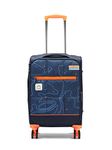 uppercase Polyester Topo (Small) 57Cms Soft Cabin Trolley Bag For Travel|Dust Resistant Eco-Soft Printed|Tsa Lock|Sustainable 8 Wheel Speed_Wheel Suitcase For Men & Women|2500 Days Warranty (Blue)