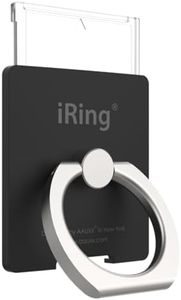 AAUXX - Original iRing Link, Finger Ring Holder for Mobile Cell Phones. Removable Plate Enable Wireless Charging. Ring Stand Compatible with iPhone, Samsung, Other Android Smartphone. (Matt Black)