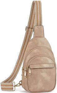 BOSTANTEN Small Sling Bag for Women Leather Crossbody Bags Fanny Pack Chest Bag for Travel, Light Brown