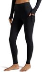 Colorfulkoala Women's High Waisted Leggings Full Length 28" Inseam Workout Yoga Pants with Pockets (XL, Black)