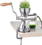 Manual Wheatgrass Juicer, Stainless Steel Cold Press Masticating Juicer for Fruits Vegetables