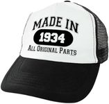 ThisWear 90th Birthday Gifts Made in 1929 All Original Parts Bday Hat Turning 90 Birthday Party Trucker Hat Black