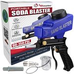 LE LEMATEC Sand Blaster Gun Kit for Paint Removal, Metal Rust Remover & Wood Stripper, Portable Soda Blaster for Air Compressor, Up to 150 PSI Blasting Media for Soda, Aluminum, Sand & Walnut Shells