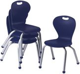 School Student Stack Classroom Chair - 12" - 18" Seat Height - Ergonomic Molded Seat Shell with Robust Riveted Frame - for Class Rooms in Home Learning of Office - Pack of 4 Chairs