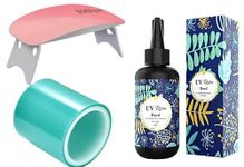 100g UV Hard Resin Kit with 5m UV Tape & 6W UV LED Light – Non-Toxic, Perfect for Resin Art & Craft