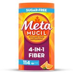 Metamucil Daily Fiber Supplement, Orange Smooth Sugar Free Psyllium Husk Fiber Powder, 114 Doses