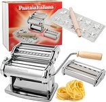 Pasta Maker Machine by Imperia- Deluxe Set w 2 Attachments, Star Ravioli Mold and Rolling Pin