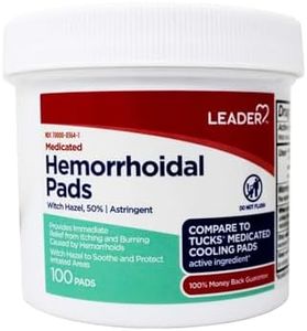 Leader Medicated Hemorrhoidal Pads Witch Hazel 50%, 100 Pads