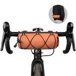 Rhinowalk Bike Handlebar Bag Bicycle Front Bag Shoulder Bag Storage Bag with Shoulder Strap for Road Mountain Bike Cycling Travel (Orange)