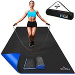 Sensu Large Exercise Mat – 6’ x 4’ x 8.5mm Extra Thick Workout Mats for Home Gym Flooring - Perfect for Jump Rope, Weights, MMA, Cardio and Fitness – Durable High Density Non-Slip Workout Mat - Shoe Friendly