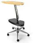 RoomyRoc Mobile Laptop Desk/Cart/Stand with Adjustable Tabletop and Footrest Computer Table (Black)