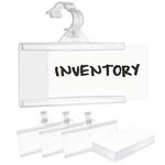 Pack of 100 – Plastic Wire Shelf Label Holder, Sign and Ticket Holder, Easy Clip Design with Tight Snap Lock Closure. Height, 1-1/4" X Width, 3"