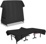 STEECA Ping Pong Table Cover Outdoor Waterproof, Dual Function Table Tennis Cover Fits Both Folding Tables and Flat Tables Indoor & Outside 68"L x 6"/30"W x 62"H, Black