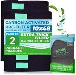 Breathe Naturally Universal Cut To Fit Carbon Activated Air Filter - Replacement Charcoal Filters - Pre Filter Carbon Sheet for Air Purifier, Vent Filters & More - Made in USA (Pack of 2, 10x48)