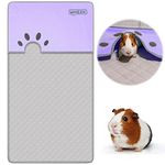 Guinea Pig Bedding Cage Liner for Midwest Size Guinea Pig Cage, Soft Burrow Pocket Super Absorbent Fleece Blanket Upgraded Waterproof Bottom Pee Pad for Rabbit Hamster Hedgehog Bamboo Mat 47×24 in