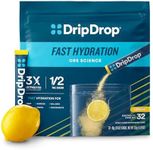 DripDrop Hydration - Lemon - Electrolyte Drink Mix Single Serve Hydration Powder Packets | Non-GMO, Gluten Free, Vegan | 32 Sticks