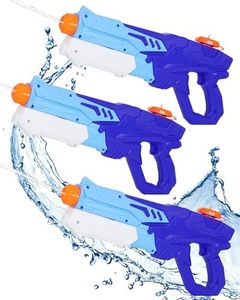 3 Pack Water Pistols for Kids & Adults - 600CC Water Shooters Powerful Soaker Extended Distance High Volume Summer Pool Beach Outdoor Water Battle Toy for Boys & Girls (Blue)