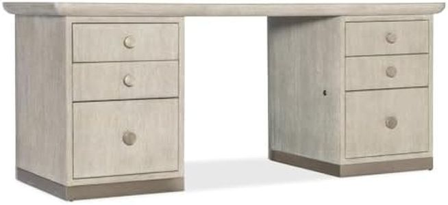 Hooker Furnishings Modern Mood Six-Drawer Executive Desk with Quartered Oak Veneer for the Executive Office