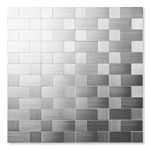 Ketumal Self-Adhesive Aluminum Mosaic Peel and Stick Metal Tiles 3D Wall Sticker Panel Backsplash for Kitchen & Bathroom (12"x12") (Glosy Silver, 10)