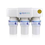 Aquasana Under Sink Water Filter | 3 Stage Claryum Filtration | Reduces up to 99.99% of 78 Contaminants Including PFAS, Lead and Chlorine | Under Counter Drinking Water Filter | AQ-6300-NF